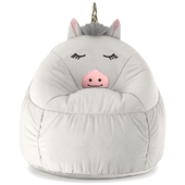 Kids Bean Bag Chair White Unicorn - Pillowfort™