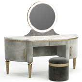 DAME By Longhi dressing table, design by Giuseppe Iasparra with Pouf Loft concept Golden Belt