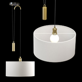 Teo Pendant Lamp, Antique Brass & White