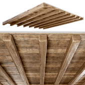 Wooden pitched ceiling  / Деревянный скатный потолок