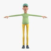 Cartoon character "Golfer" (no rigging)