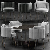 Minotti Torii Chair, Minotti Oliver Lounge Table