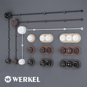 Wooden frames, ceramic sockets and switches Werkel Retro