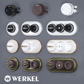 Metal frames, ceramic sockets and switches Werkel Retro