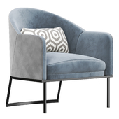 Gray and ivory armchair