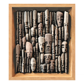 Wood faces panel decor n1 / Панель декор лица из дерева №1