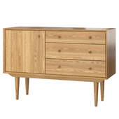Chest of drawers Quilda with 1 door and 3 drawers