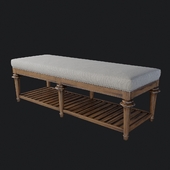 скамья Pavilion Barely Finished Bed Bench With Grey Cushioned Top
