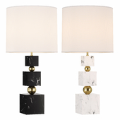 TOTEM table lamp by Jonathan Adler in black and white marble