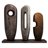 A set of three sculptures.