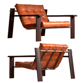 Brazilian Mp-129 Jacaranda and Leather Lounge Chairs by Percival Lafer