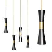 Clarkson Medium Narrow Pendant by AERIN Brass and Black