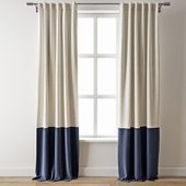 Belgian flax linen+worn cotton curtain-West Elm