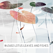 Creativille | Wallpapers | 45602 Lotus Leaves and Fishes