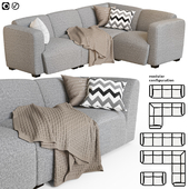 Modular sofa La Forma Legara Sofa in gray