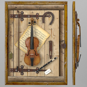 Декоративная панель "Скрипка и музыка"