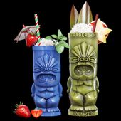 TIKI glasses with cocktails-2