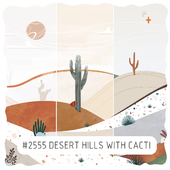 Creativille | Wallpapers | 2555 Desert Hills with Cacti