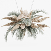 Подвесной декор из пальмовых листьев и Пампасной травы
