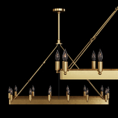 Restoration Hardware CAMINO VINTAGE CANDELABRA RECTANGULAR CHANDELIER 41 Brass