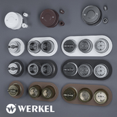 Glass frames, metal sockets and switches Werkel Retro