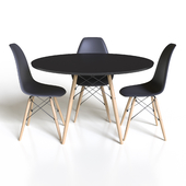 Plastic Chair and Table (Charles  Eames Eiffel)