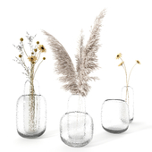 Bolia Vase Una Clear Bubbled Glass