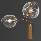 Branching Bubble Sconce Brushed Brass and Clear Glass