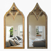 Cathedral Teak Window Mirrors