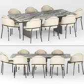 modern baron sea foam dining chair and linha table