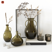 Decorative set with Glass Vase 02