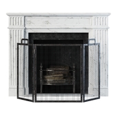 Classic Fireplace White Marble
