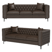 Leather Square Arm Sofa