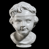 Italian Carved Marble Bust of a Girl - Sculpture