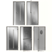 Стеклянная металлическая распашная дверь / Glass metal swing door