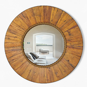 Salvaged Round Wood Mirror