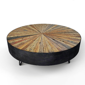Salvaged Round Pinwheel Coffee Table