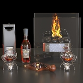 Cognac and table fireplace
