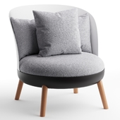 Armchair with ottoman Cherry, gray