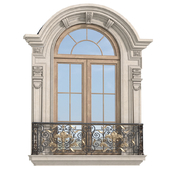 Arched window with French balcony