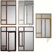 Распашные витражные деревянные окна / Swing stained-glass wooden windows