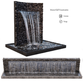Waterfall fountains rock panel