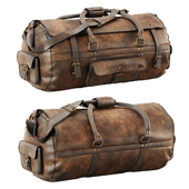 Large Leather Travel Duffle Bag
