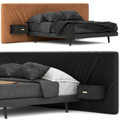 Dark mode leather bed
