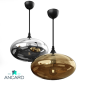 Pendant lamp amber, chrome-plated from Ancard
