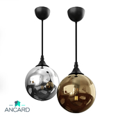 Pendant lamp amber, chrome-plated from Ancard