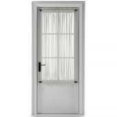 Entrance door with curtain