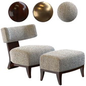 Armchair and pouf RUBELLI EGOS LOUNGE CHAIR