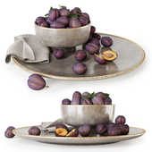 Plums on a plate
