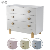 Ellipse Chest of drawers Ice-cream 3 drawers in three colors
